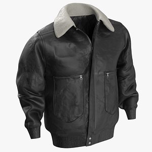 Leather Black Jacket 3D model