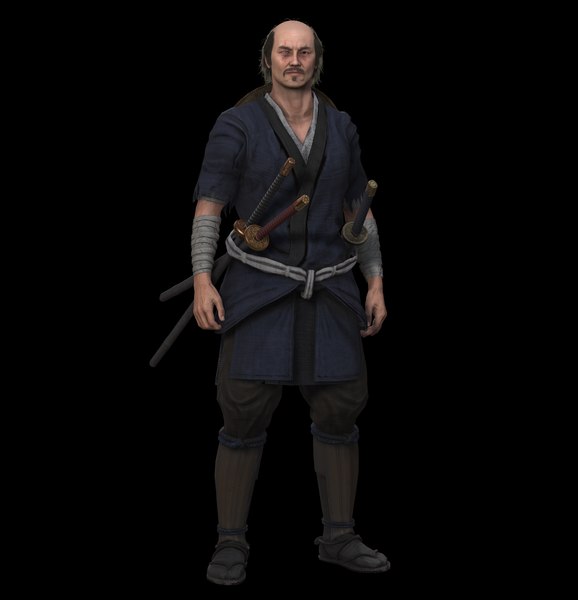 modelo 3d Juego PBR de personaje samurái listo - TurboSquid 2083527