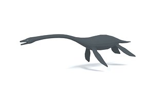 Low Poly Cartoon Plesiosaurus Dinosaur 3D model