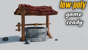 Poly Medieval Well  Stylized Game Ready 3D Model 3D model