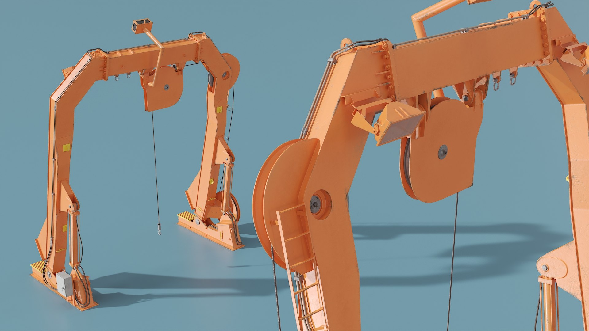 3D U-Frame Crane Marine Lifting Equipment Rigged Model - TurboSquid 2387121