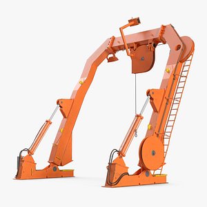 3D U-Frame Crane Marine Lifting Equipment Rigged model