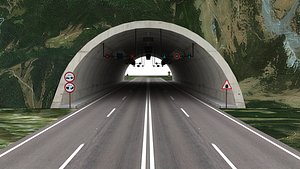 3D Tileable Road Tunnel with Mountain