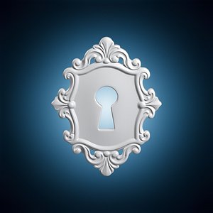 Antique Skeleton Key Lock 3D Print Model 3D model