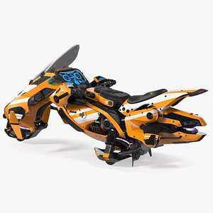 Scifi Fly Motorcycle Yellow