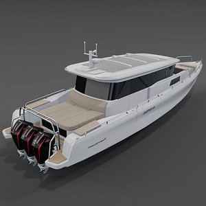 Axopar 45 XC Cross Cabin 3D Rendering PBR Luxury 3D