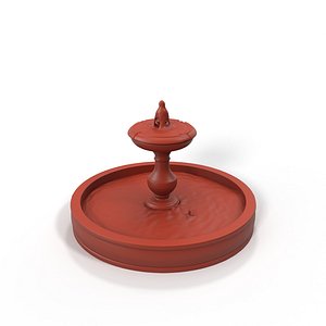 Classic Garden Fountain Red for Print