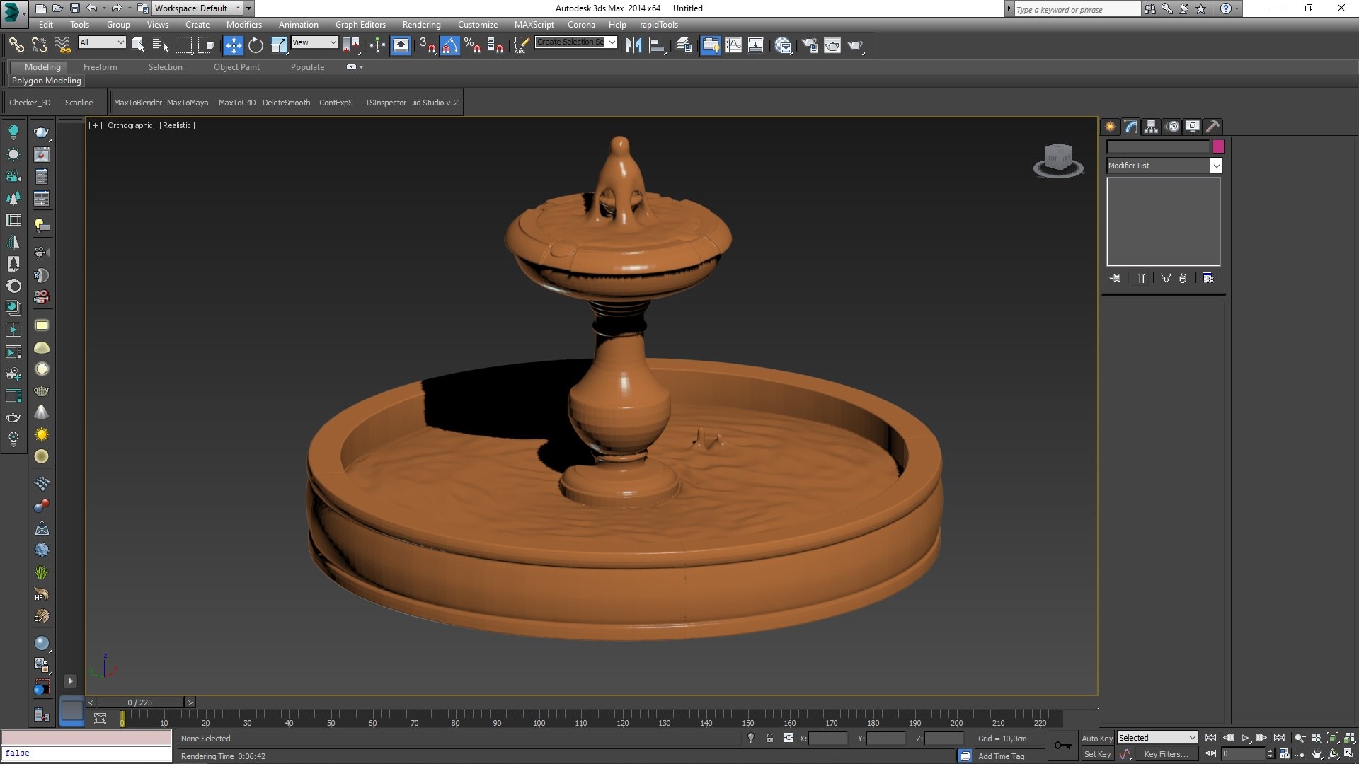 Classic Garden Fountain Red for Print 3D model preview