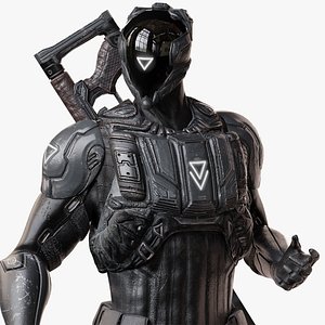 3D Low Poly - Cybernetic Soldier Perseus model