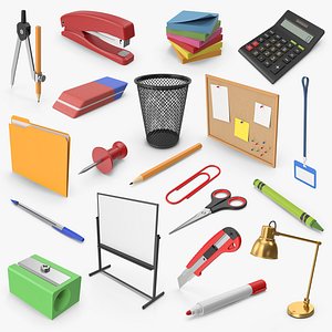 20 Office Supplies Collection 3D model