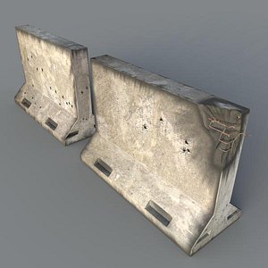 battle concrete baracades 3d model