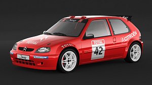 Citroen Saxo Rally Car 3D model