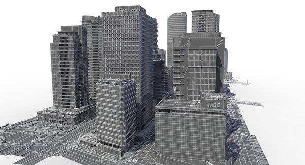 city block buildings 3d model