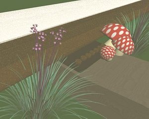 3D mushrooms model