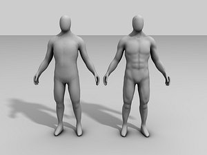 Human Male Base mesh (Low & high poly)