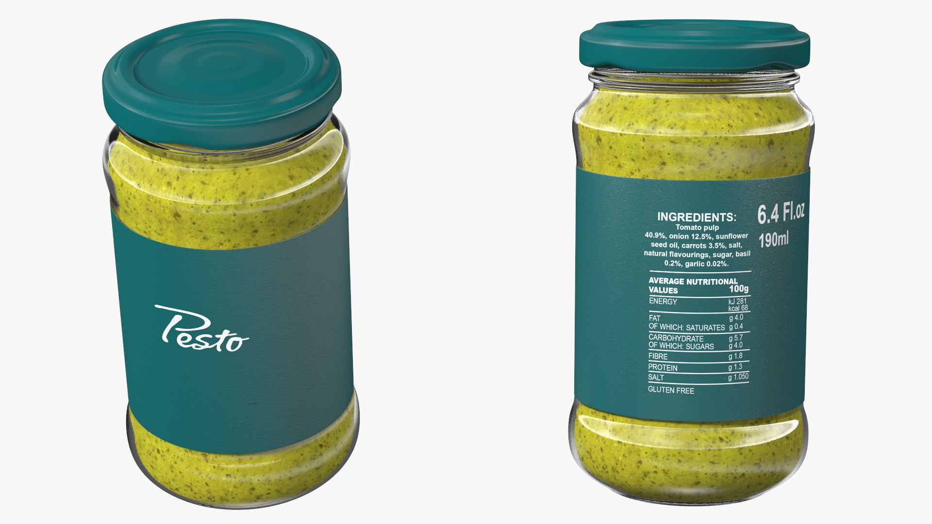 Pesto Sauce Pot 6oz 3D model preview
