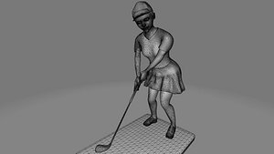 3D Femenine Golf Trophy