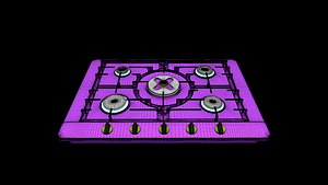 3D Gas stove PBR 3d model with Texture