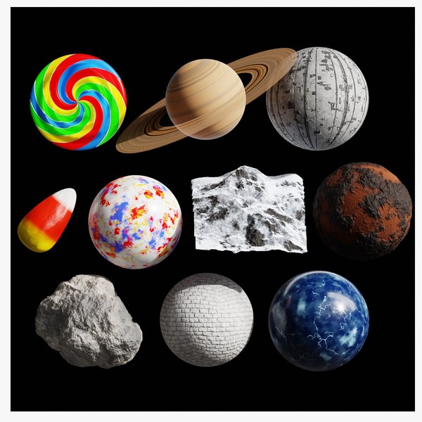 3D Blender Procedural Material Pack 16