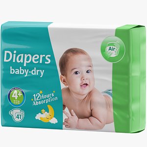 3D model diaper package