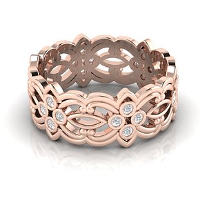 beautiful pattern ring small 3D