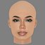 Cabeça de Jhené Aiko - Sem Cabelo - Cabeça de baixa poligonagem para jogos