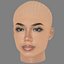 Cabeça de Jhené Aiko - Sem Cabelo - Cabeça de baixa poligonagem para jogos