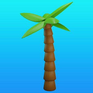 Cartoon Palm Tree Low Poly 3D model