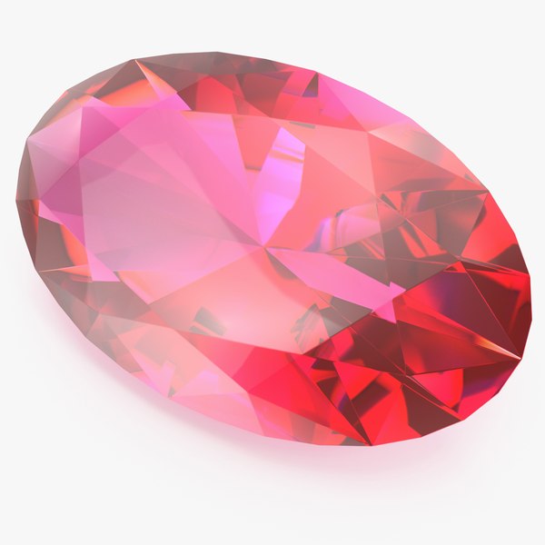 Oval Cut Pink Topaz 3D model