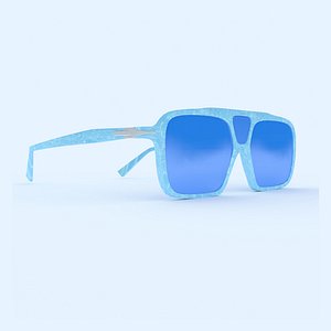 3D model Sun Glass with Blue Frame