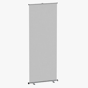 Stand Up Signage 03 Metal Black and White 3D model