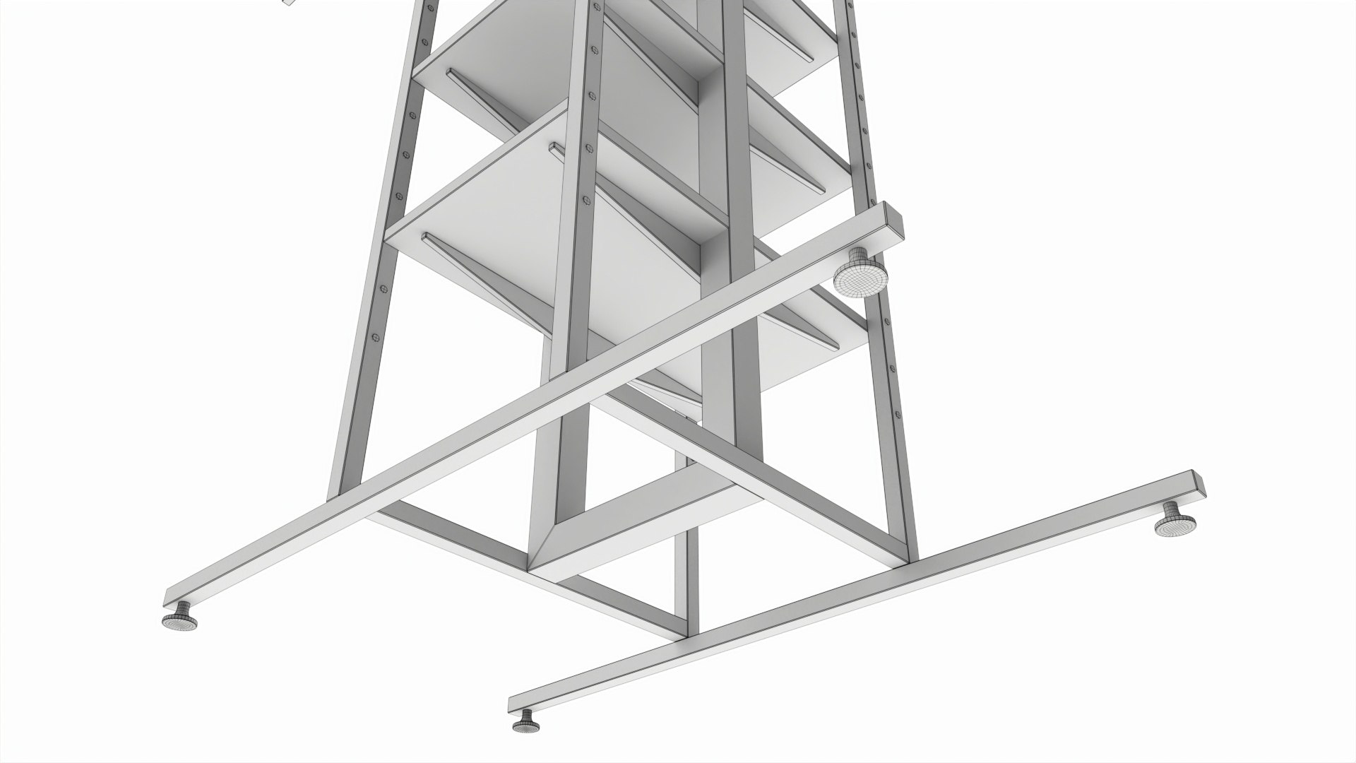 3D Store Square Tube Clothing Rack 4-way Model - TurboSquid 2188088