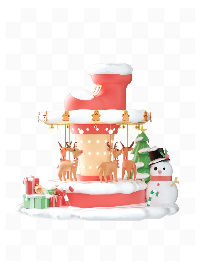 3D Model Cartoon Christmas Christmas - TurboSquid 2052655