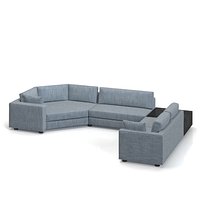 Sofa Seccional Derecho Rosen Carte Cuerpos Denim