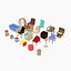 3D LOW POLY chair pack model