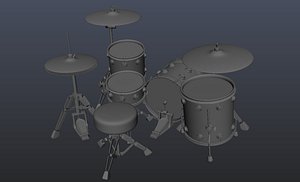 realistic drum obj