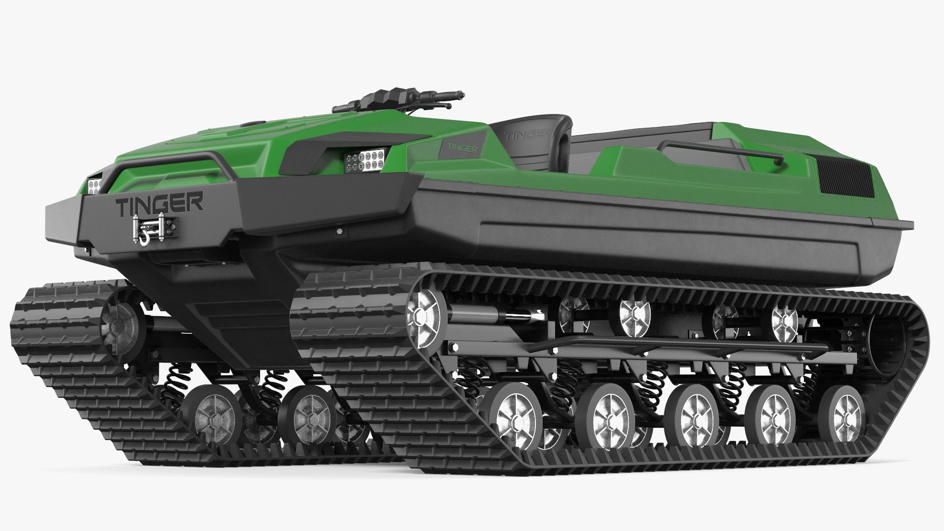 High Mobility Vehicle Tinger Track No Roof 3D model preview