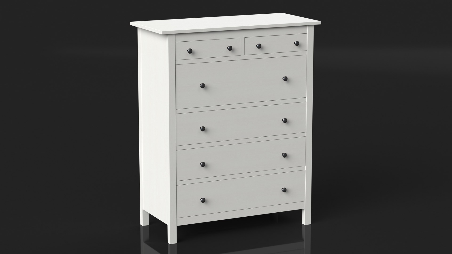 White Hemnes 6 Drawer Ikea Chest 3D TurboSquid 1960964