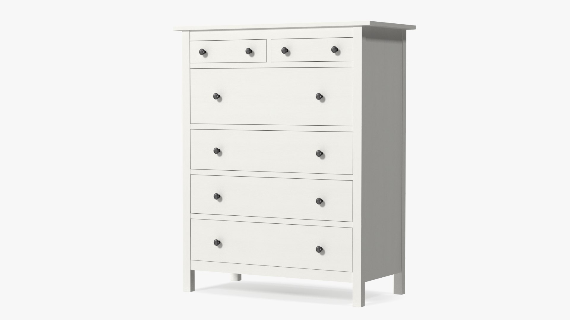 White Hemnes 6 Drawer Ikea Chest 3D TurboSquid 1960964