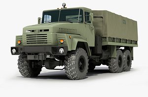 3d model truck 6x6