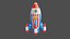 Inflatable Cartoon Space Rocket Ship