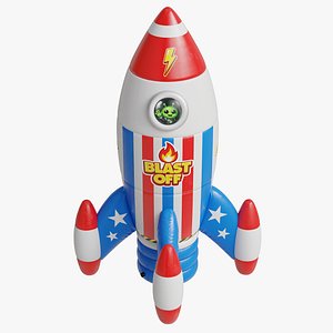 Inflatable Cartoon Space Rocket Ship 3D