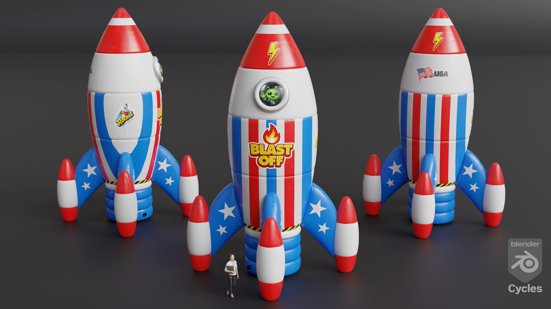 Inflatable Cartoon Space Rocket Ship 3D https://p.turbosquid.com/ts-thumb/15/3XIF6e/un/cyclesrender/png/1784678778/1920x1080/fit_q87/463b83c4b72f9464f4a971d63f242b8e5da93367/cyclesrender.jpg