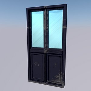 Metal door with glass Free