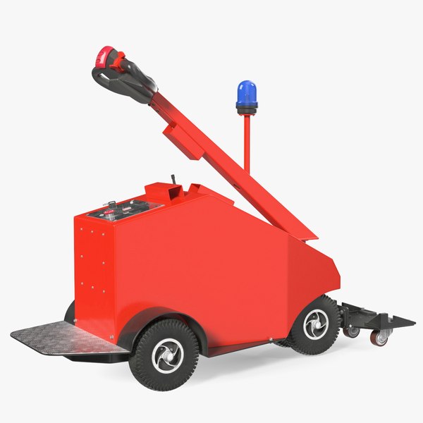 3D Red Electric Trolley Cart Mover