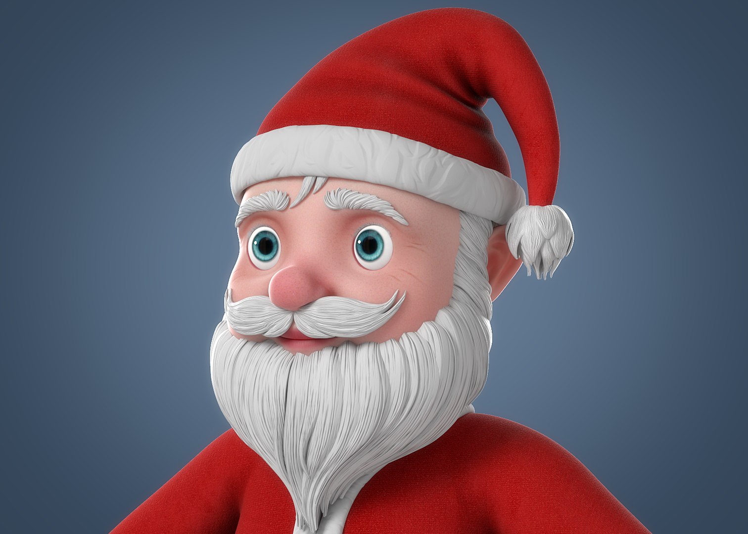 3d Cartoon Santa Claus Rigged Character Model Turbosquid 1337812 