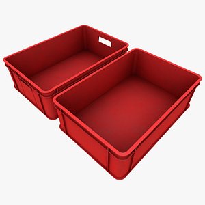Red Plastic Storage Industrial Container