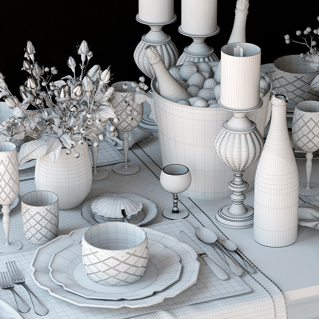 Tableware Set 3D Model - TurboSquid 1810433