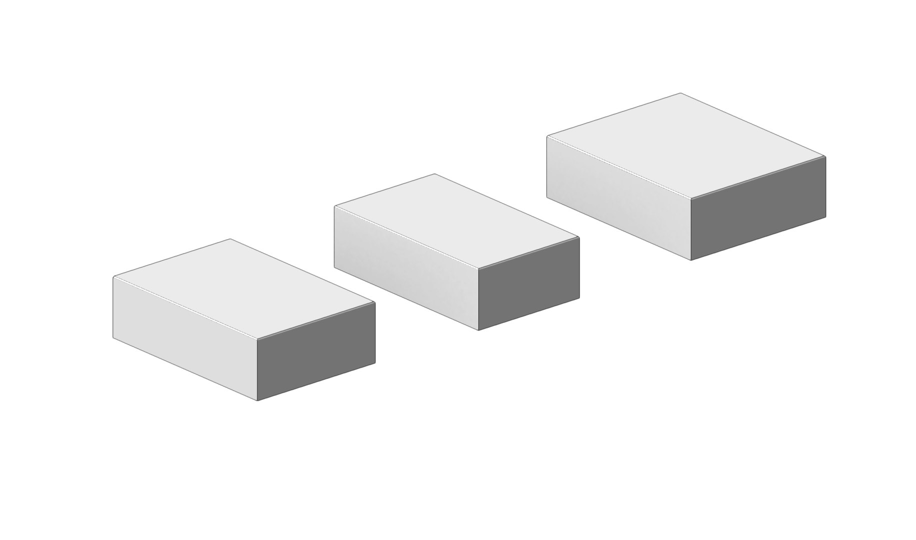 3D Concrete Block Step Set 50 Cm 3 Models 50 30 15 50 35 15 50 40 15 ...