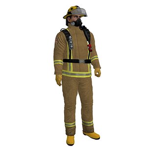 rigged fireman 2 3d model
